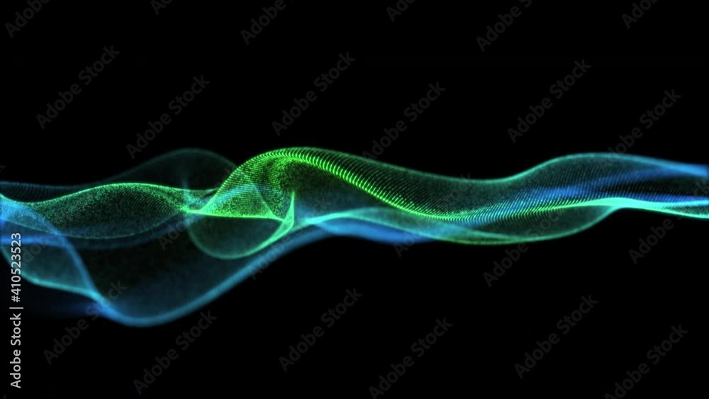 Abstract flowing smooth fractal waves background. Digital network Seamless loop animation