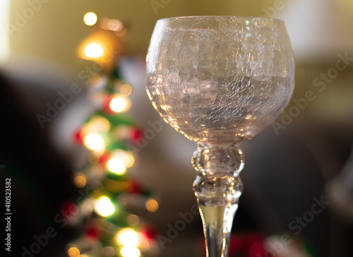 champagne glasses with Christmas decoration