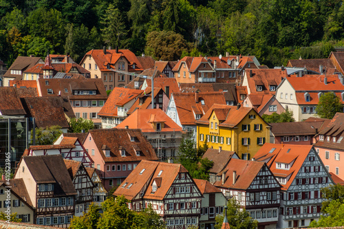Skyline of the old town of Schwabisch Hall, Germany