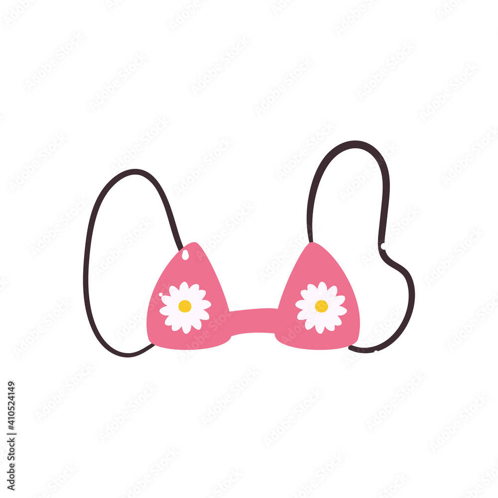 Summer bikini with flowers vector design Summer bikini with flowers vector design