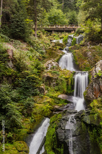 One of Triberg Waterfalls steps in the Black Forest region in   Baden-Wuerttemberg  Germany