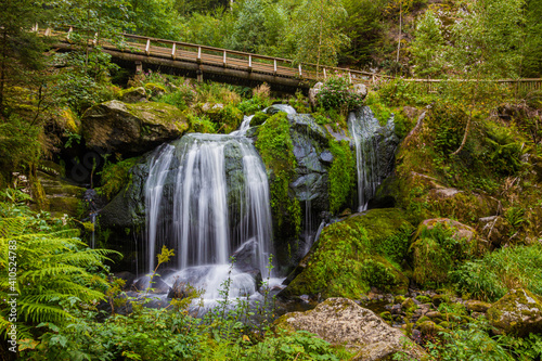 Fototapeta Naklejka Na Ścianę i Meble -  One of Triberg Waterfalls steps in the Black Forest region in , Baden-Wuerttemberg, Germany