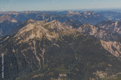 View of Wetterstein mountains from Zugspitze, Germany photo