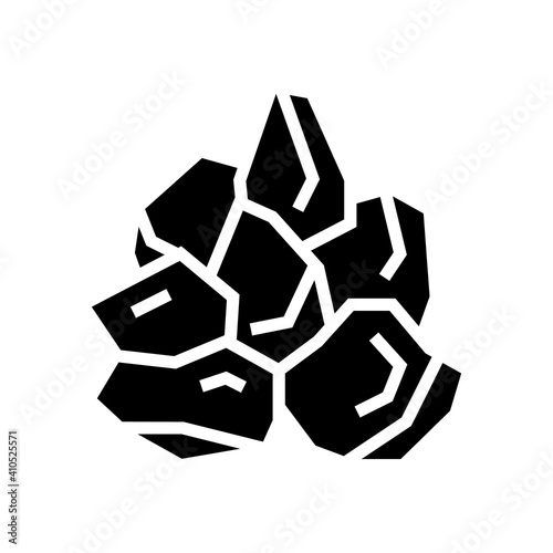 mined stone glyph icon vector. mined stone sign. isolated contour symbol black illustration