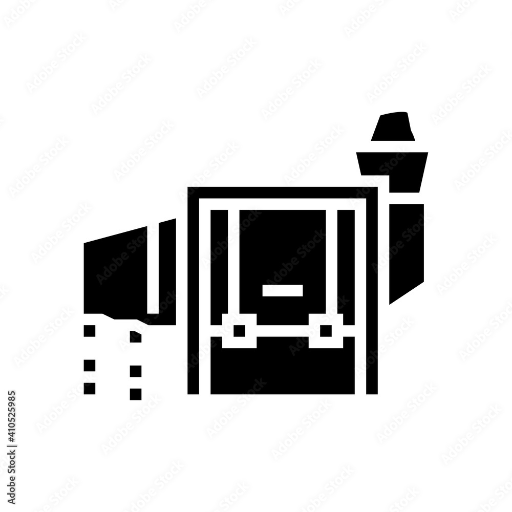 loading stone machine glyph icon vector. loading stone machine sign. isolated contour symbol black illustration loading stone machine glyph icon vector. loading stone machine sign. isolated contour symbol black illustration