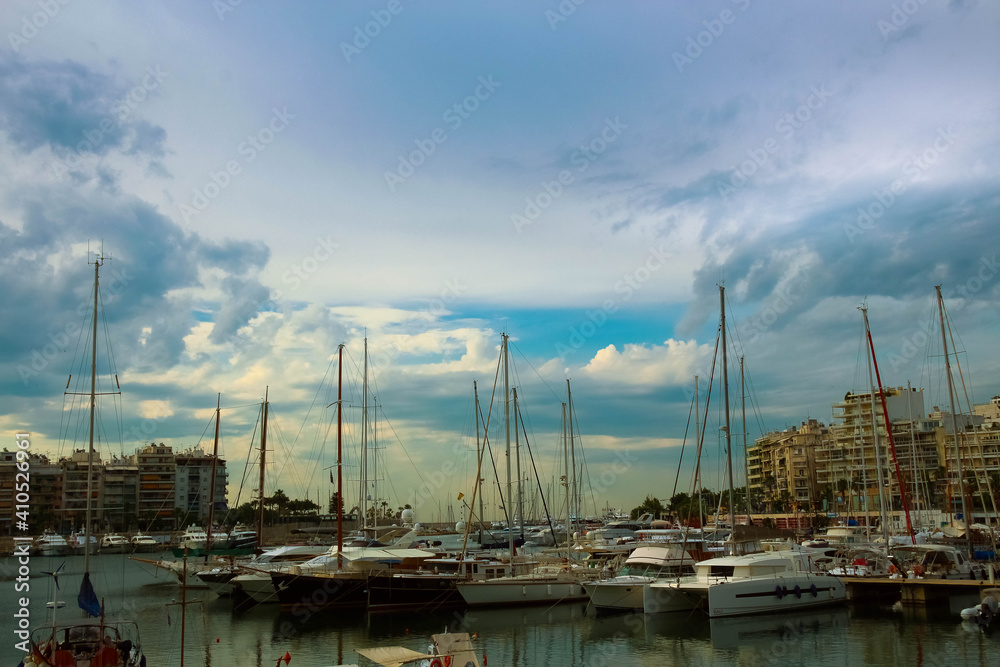 Boats at Pireas City in Greece