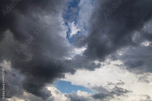 Epic Dramatic Storm sky, dark grey clouds background texture, thunderstorm