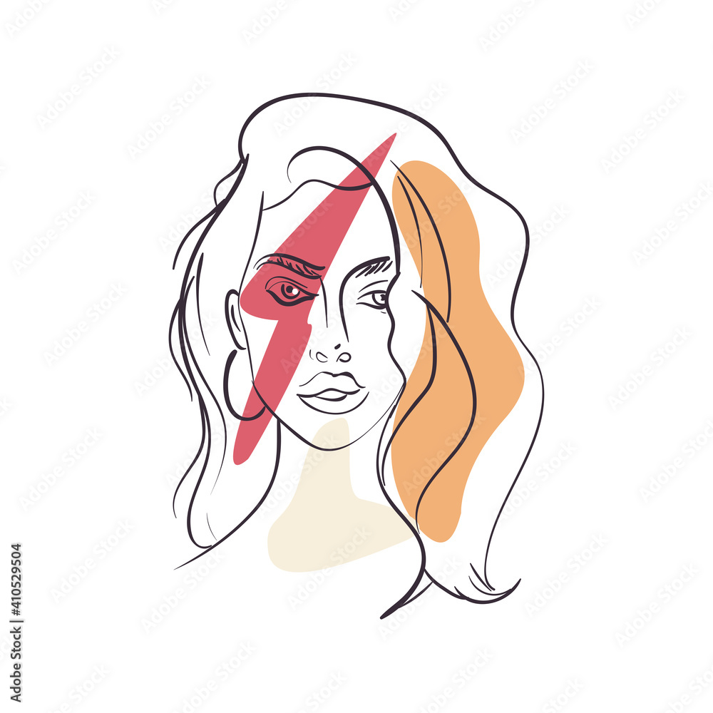 sexy woman cartoon with red thunder vector design