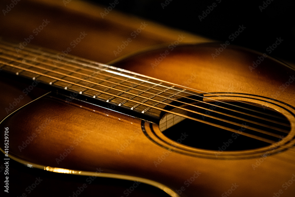 Fototapeta premium acoustic guitar close up