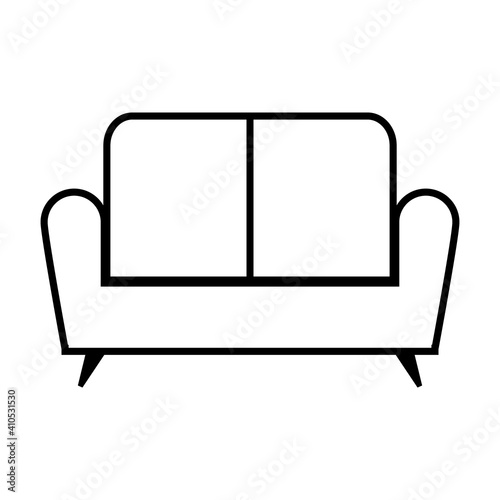 Sofa icon on white.