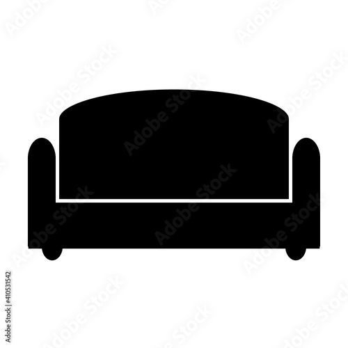 Sofa icon on white.