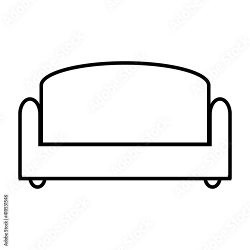 Sofa icon on white.