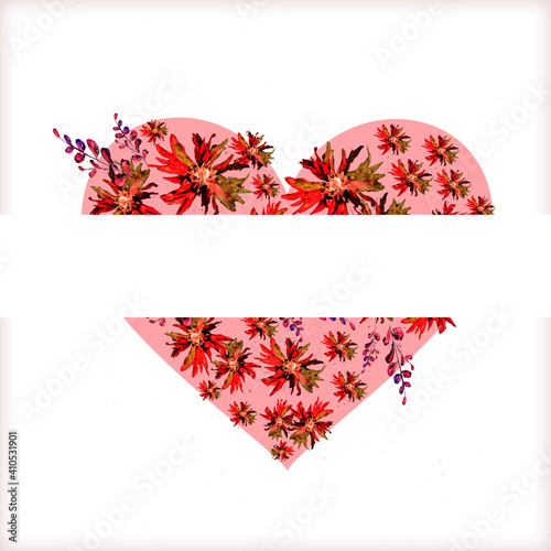 Romantic floral background, Happy Valentine's Day