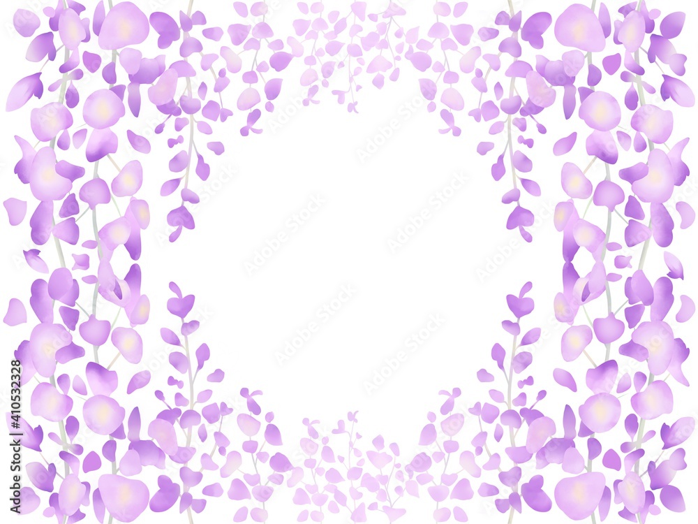藤の花 水彩フレーム Stock Illustration Adobe Stock