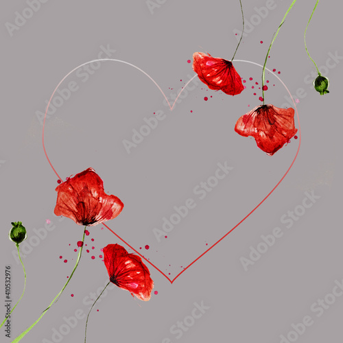 Romantic floral background, Happy Valentine's Day