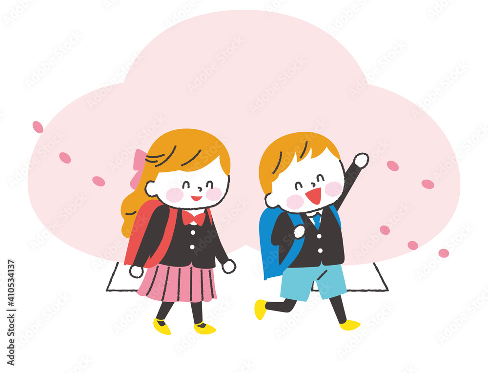 入学 小学生 イラスト 白肌 入学 小学生 イラスト 白肌