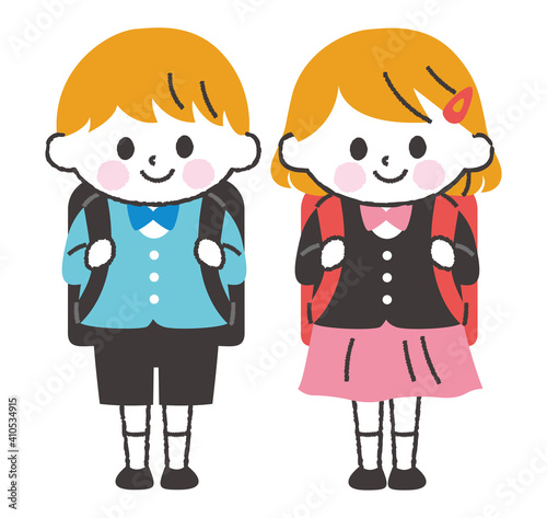 小学生　入学　イラスト　白肌
