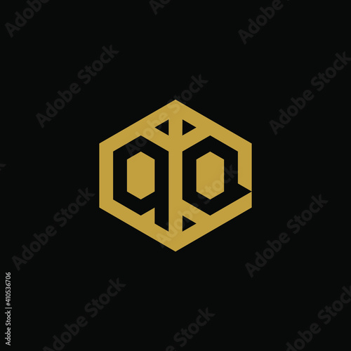 Initial letter QQ hexagon logo design vector
