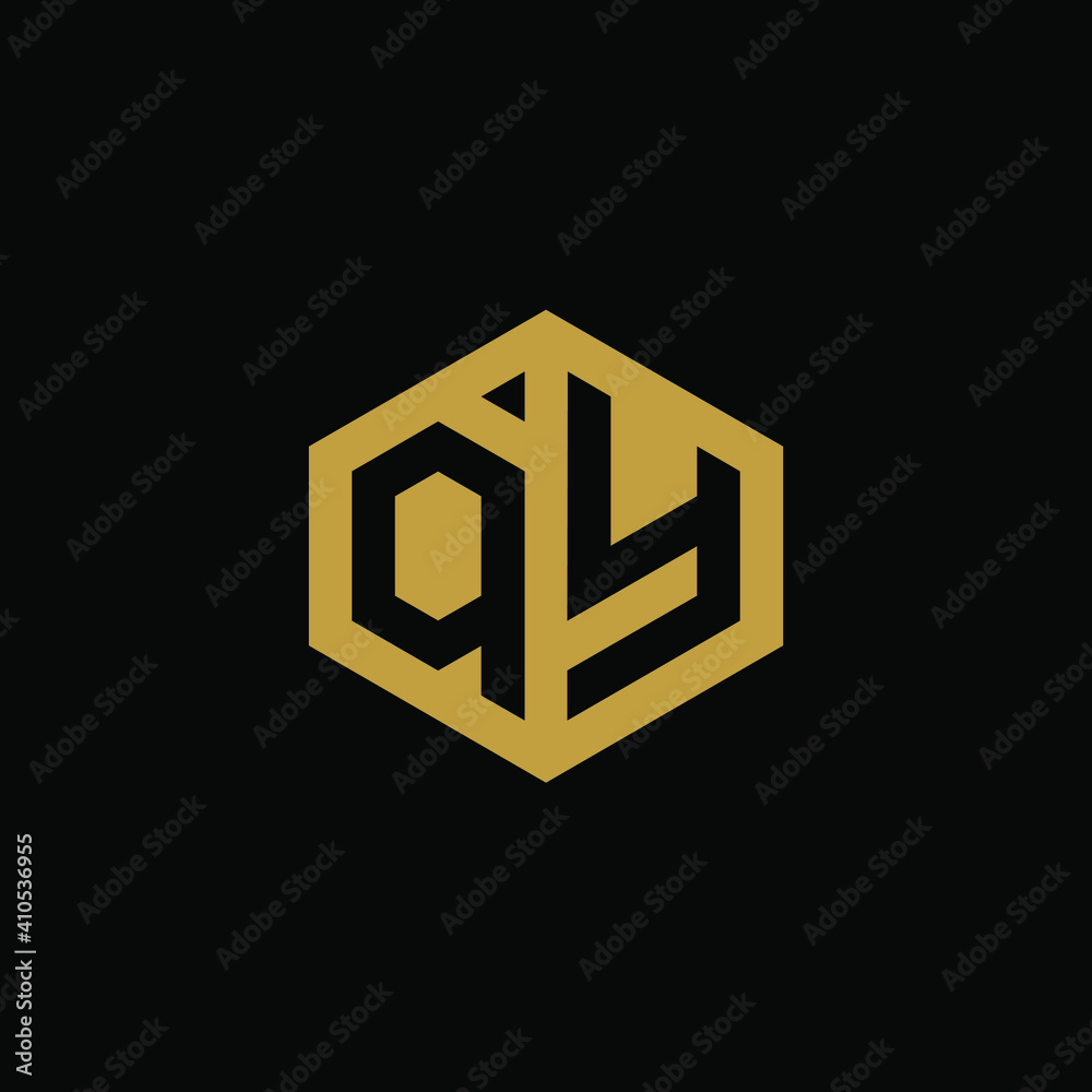 Initial letter QY hexagon logo design vector Initial letter QY hexagon logo design vector