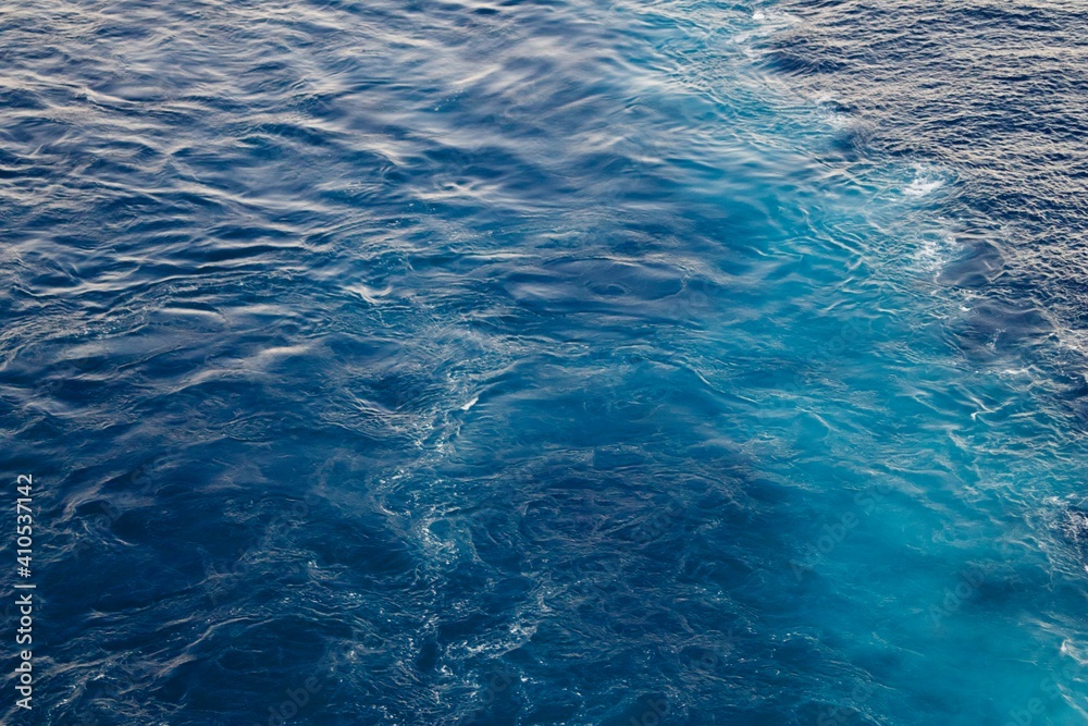 Water trail behind a ship Water trail behind a ship