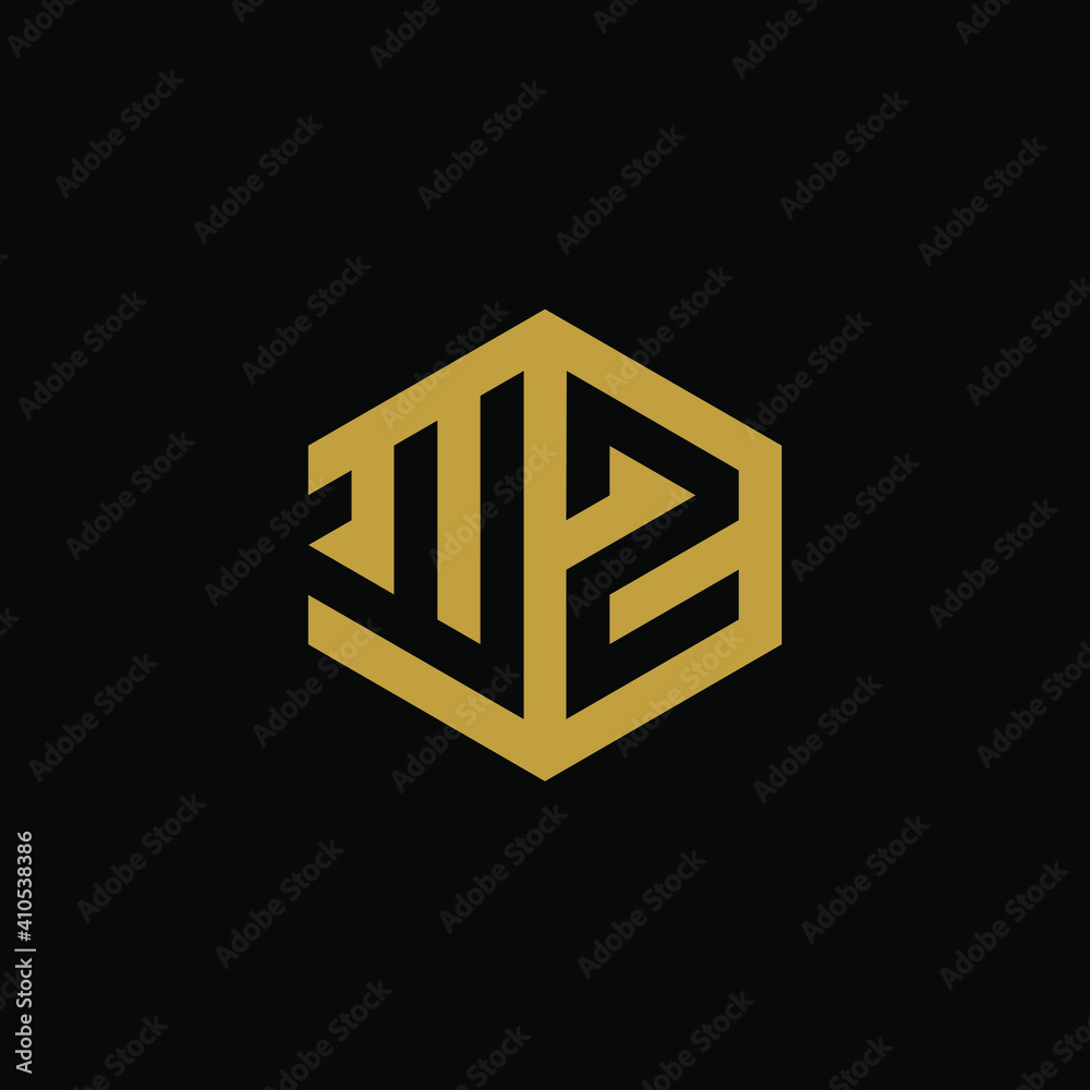 Initial letter WZ hexagon logo design vector Initial letter WZ hexagon logo design vector
