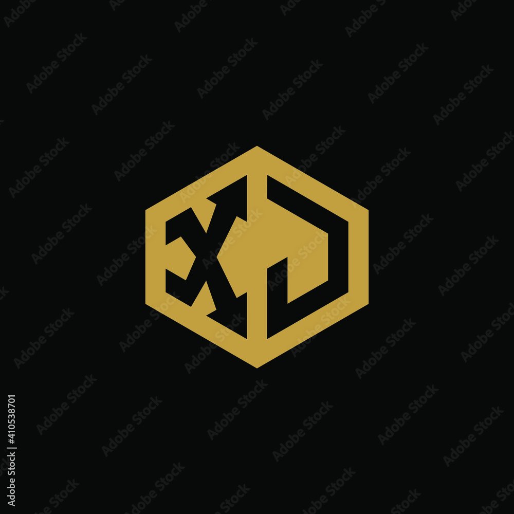 Initial letter XJ hexagon logo design vector Initial letter XJ hexagon logo design vector