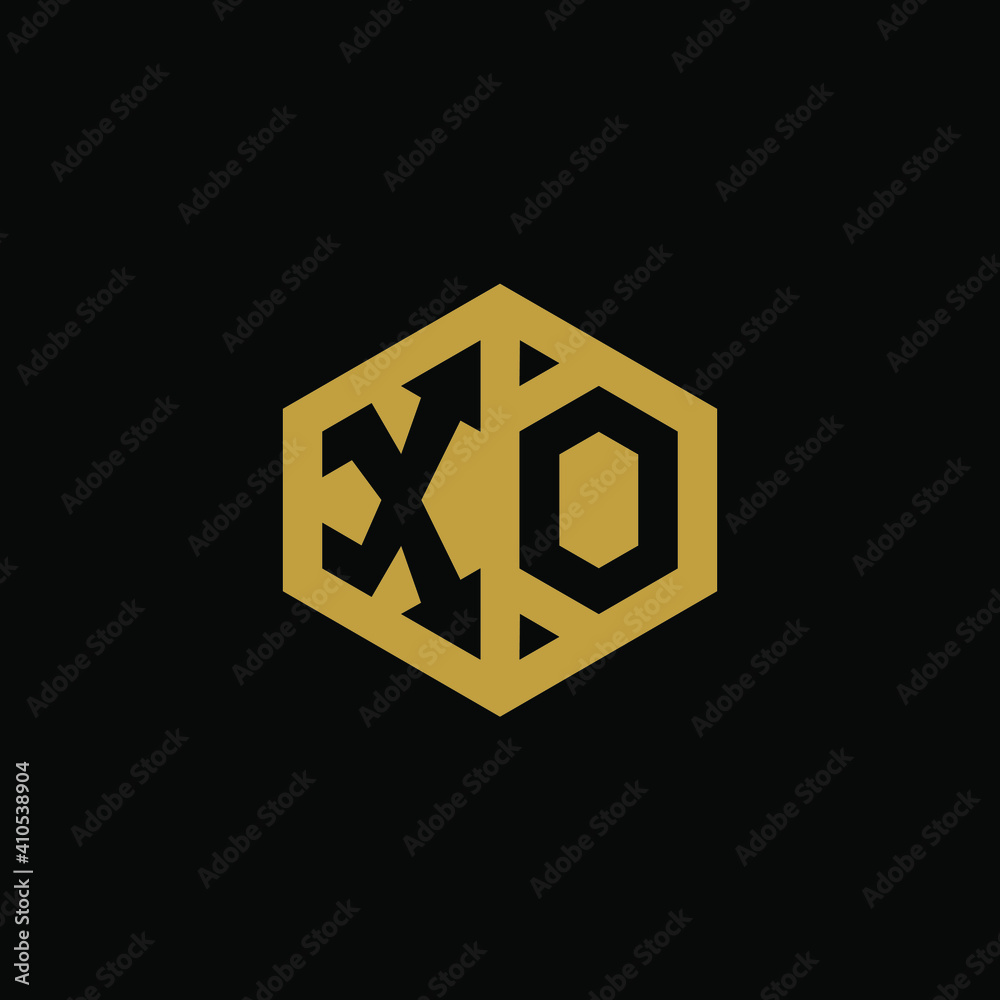 Initial letter XO hexagon logo design vector Initial letter XO hexagon logo design vector