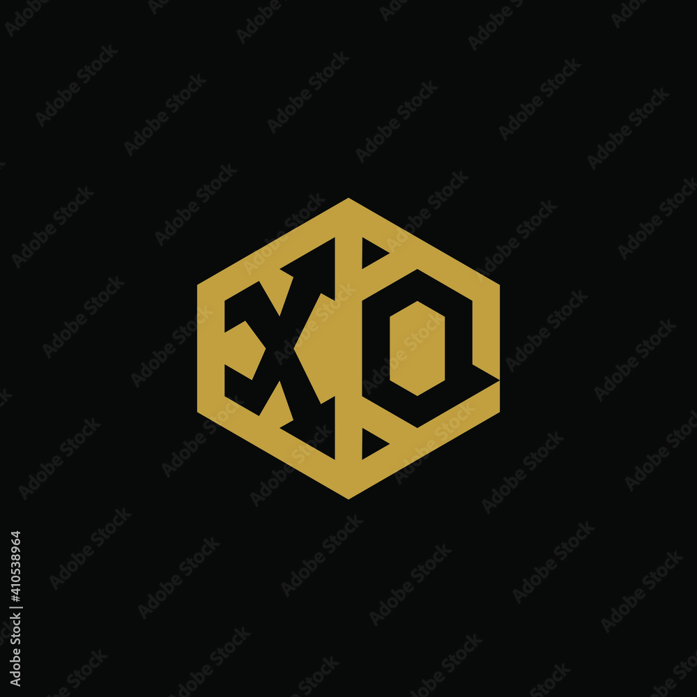Initial letter XQ hexagon logo design vector Initial letter XQ hexagon logo design vector