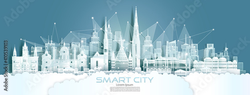 Technology wireless network communication smart city with architecture in Austria.