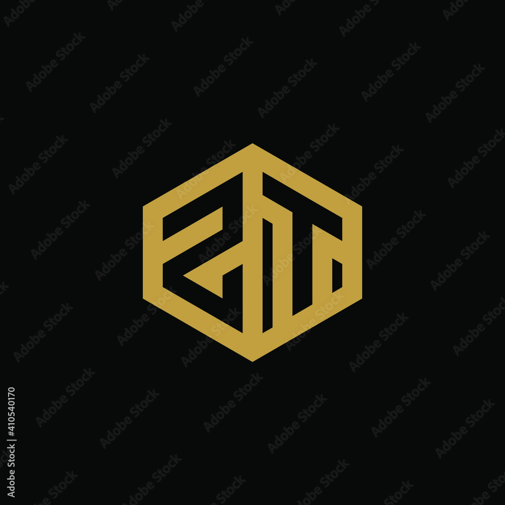 Initial letter ZT hexagon logo design vector Initial letter ZT hexagon logo design vector