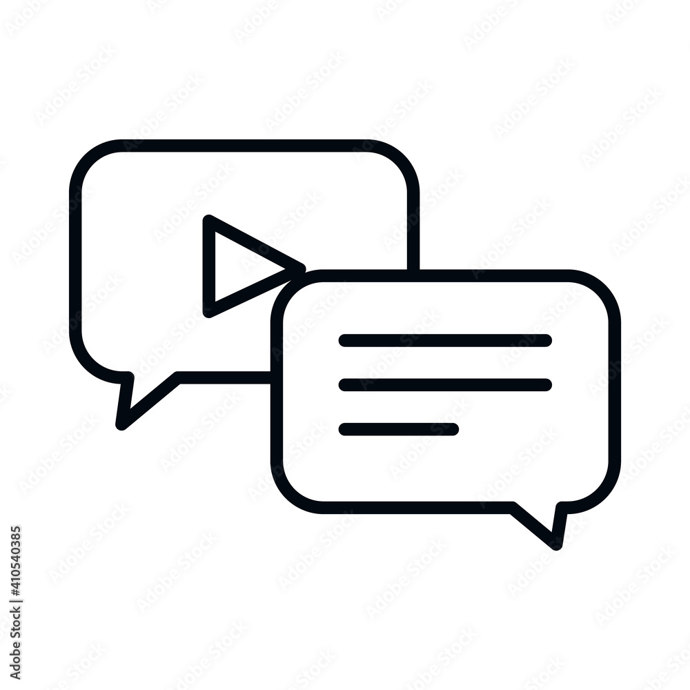 social media concept, speech bubbles icon, line style social media concept, speech bubbles icon, line style