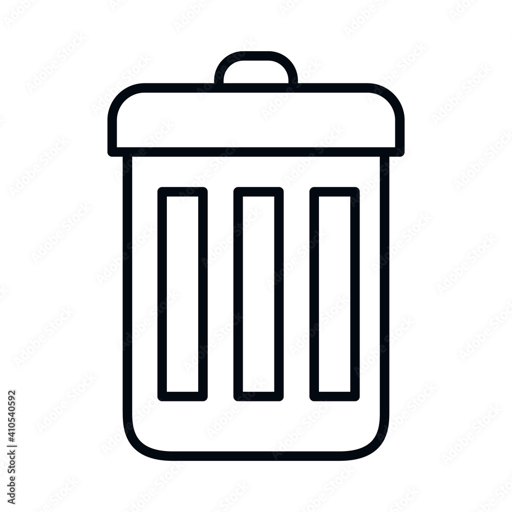 trash bucket icon, line style trash bucket icon, line style
