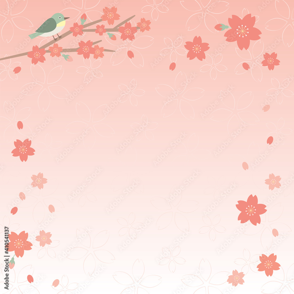 桜 さくら 春 Pop バナー 正方形 フレーム 枠 文字入れ用 Stock Vector Adobe Stock