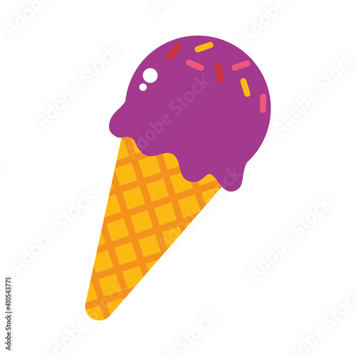 ice cream cone icon, colorful design