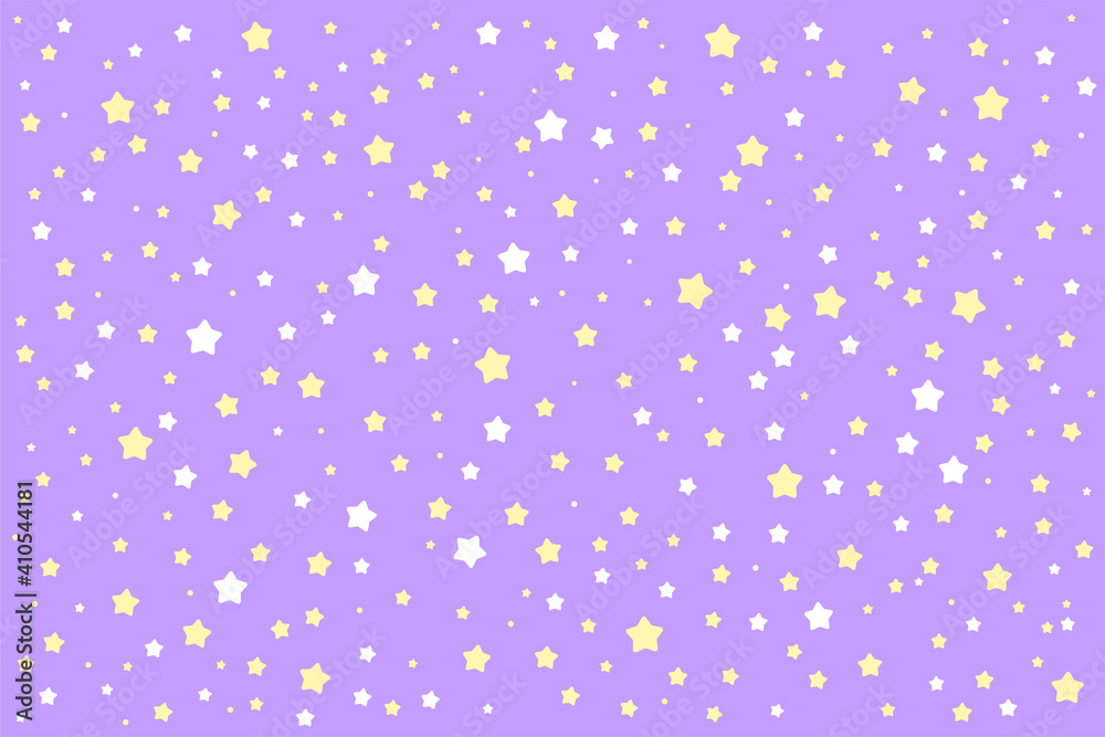 Lots of glittering yellow stars on a lovely pastel purple background for  babies. Stock Vector | Adobe Stock
