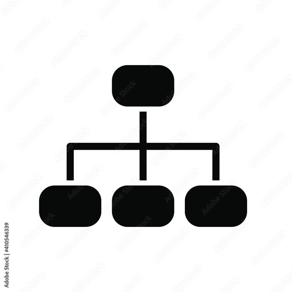Business and commerce solid icon. Organization diagram glyph style for web and app. Vector illustration on a white background. EPS 10