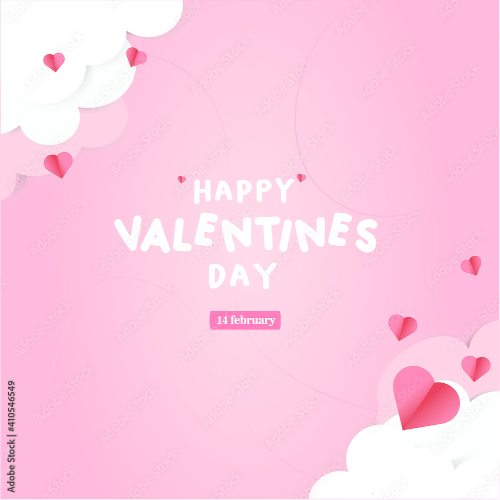 Romantic composition of Valentine's Day background with romantic vector illustration