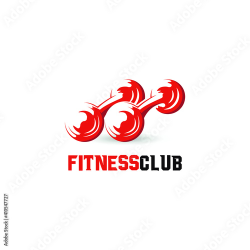 Fitness logo club. Fitness Centre logo with barbell icon. Gym Logo concept. Healthy Center logo. sport icon
