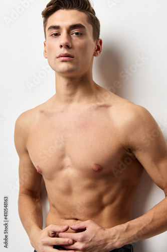 male topless muscular abs attractive look glamor model