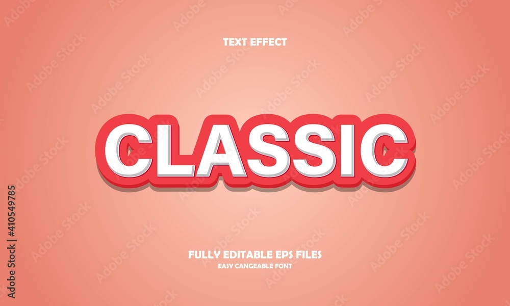 classic style editable text effect