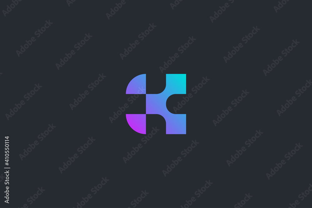 Futuristic Geometric Letter C Dark Background Logo Monogram Template Futuristic Geometric Letter C Dark Background Logo Monogram Template