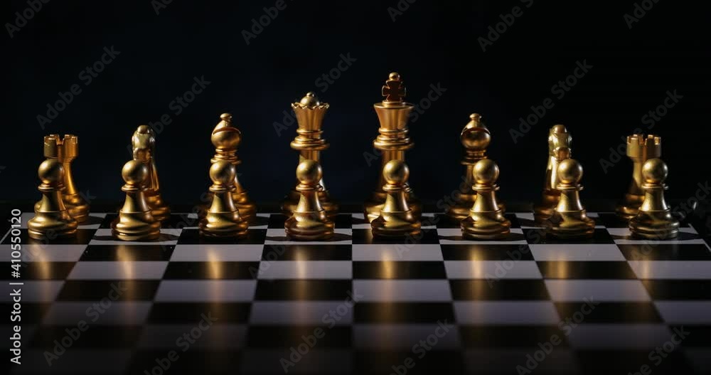 Board with chess pieces and smoke on dark background Board with chess pieces and smoke on dark background