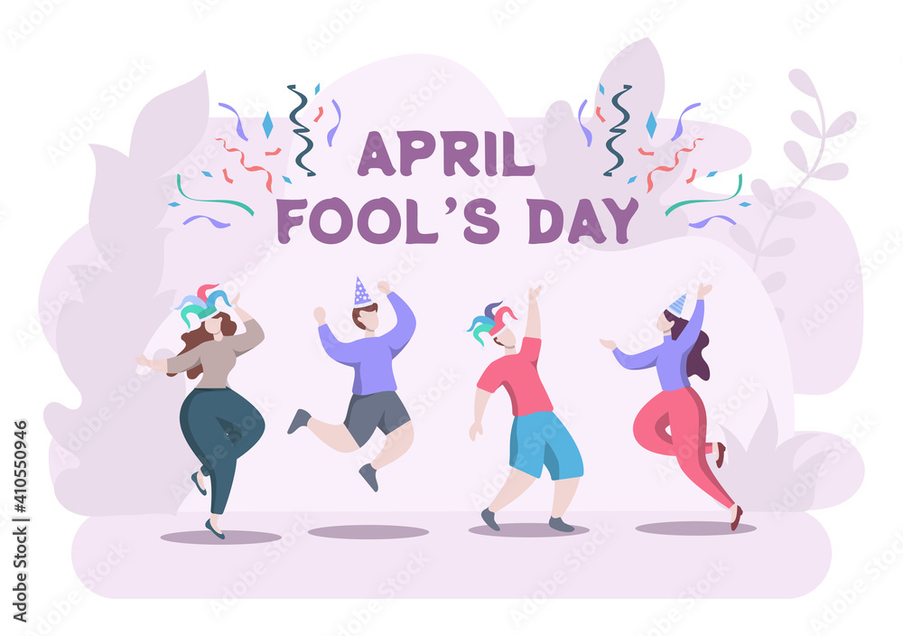 Celebration Happy April Fools' Day wearing a Jester Hat background design. Vector Illustration. Celebration Happy April Fools' Day wearing a Jester Hat background design. Vector Illustration.