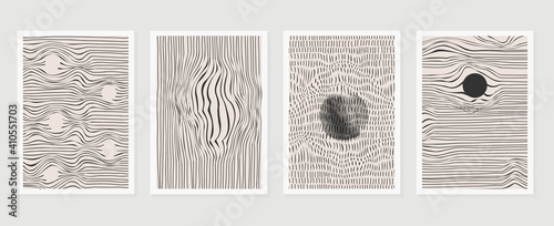 Black and white abstract wall arts vector. Hand draw Organic shape design for wall framed prints, canvas prints, poster, home decor, cover, wallpaper. Vector illustration