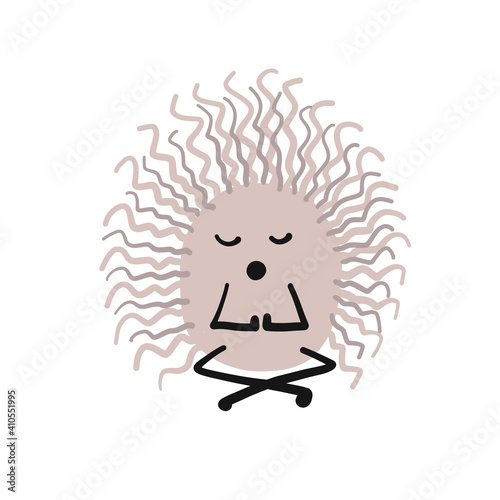 Hedgehog doing Yoga. Funny character for your design