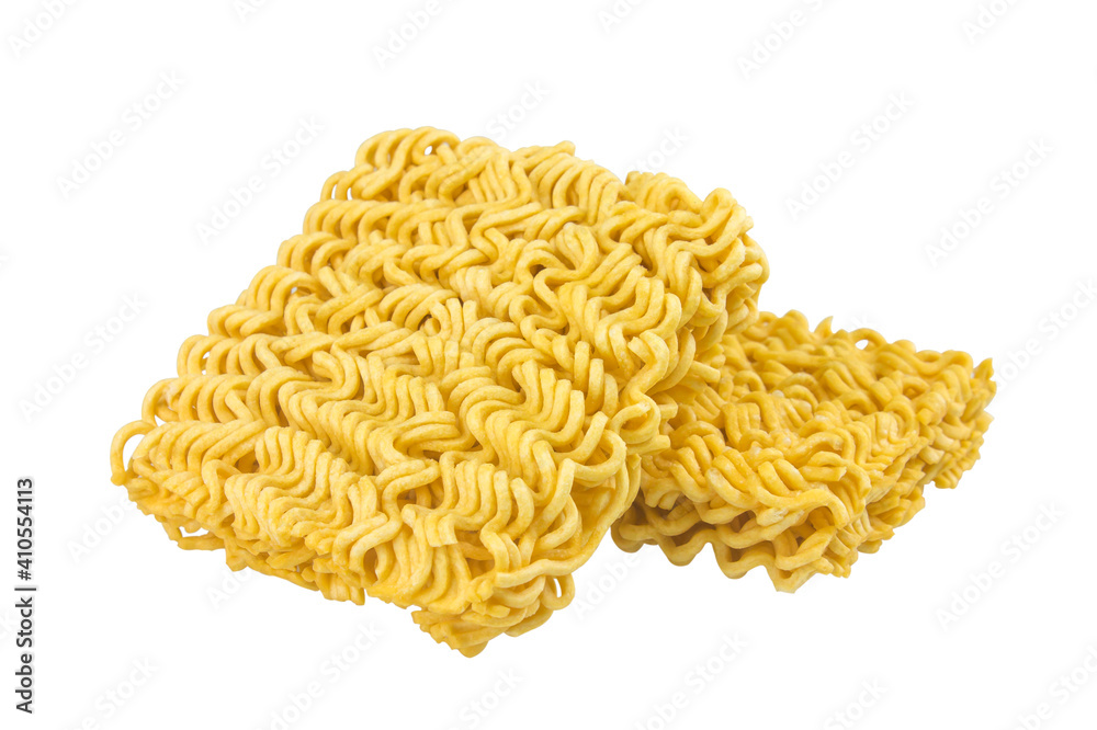 Instant noodle cubes isolated on white background Instant noodle cubes isolated on white background
