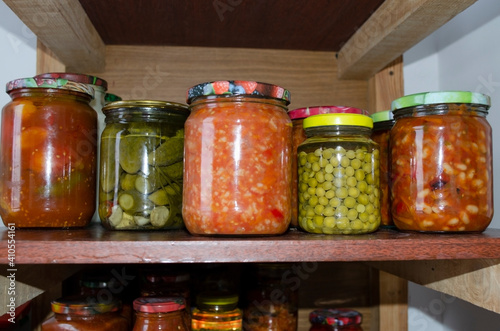 home salting. jars of pickles