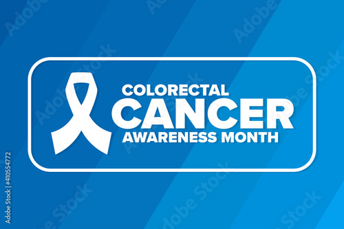March is National Colorectal Cancer Awareness Month. Holiday concept. Template for background, banner, card, poster with text inscription. Vector EPS10 illustration.
