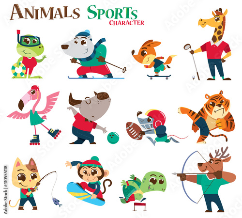 Vector illustration of Animals Sports Character cartoon. Animals player © sararoom
