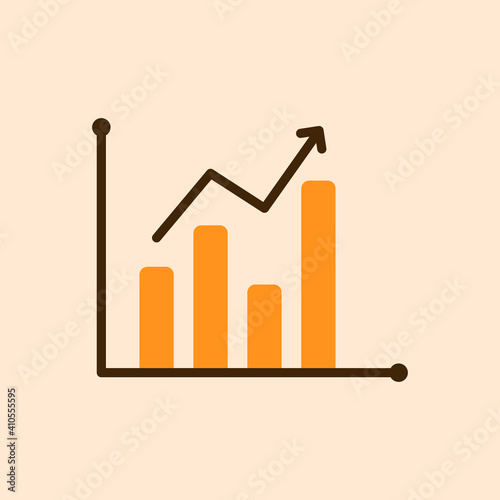Flat design chart sideways. Vector Illustration for mobile app, website.